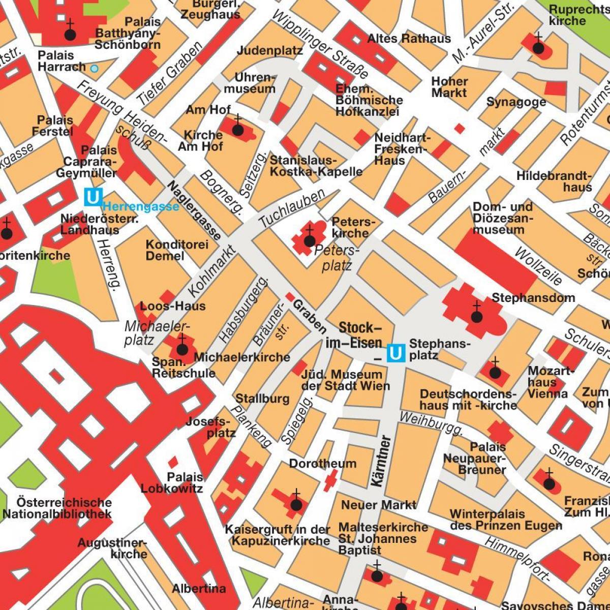 ویانا شہر کے مرکز نقشہ