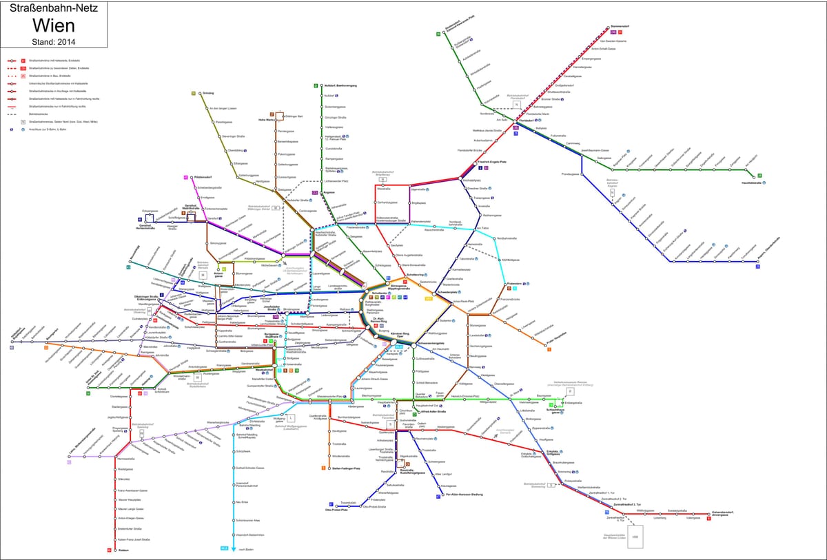ویانا strassenbahn نقشہ