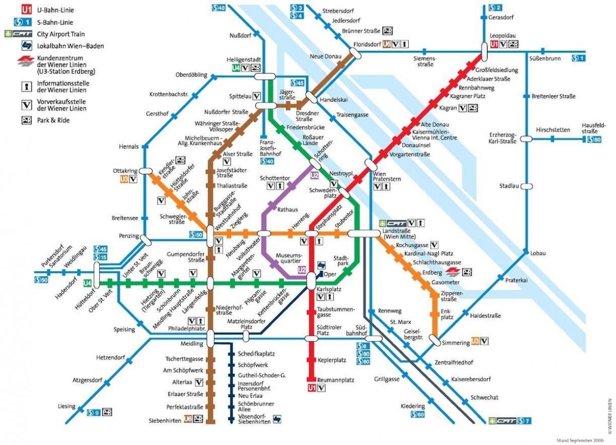 Wien پبلک ٹرانسپورٹ کا نقشہ
