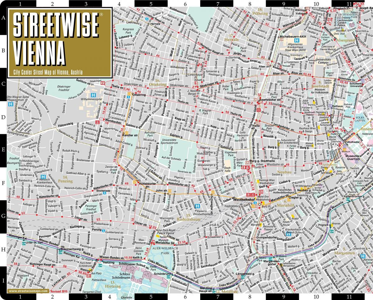 شہر کی سڑک کے نقشے ویانا آسٹریا
