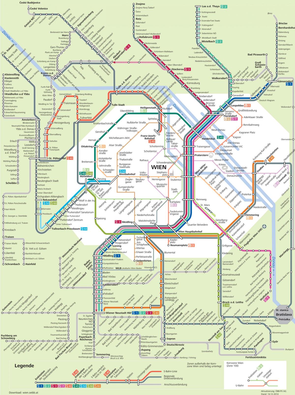 ویانا شہر نقل و حمل کا نقشہ