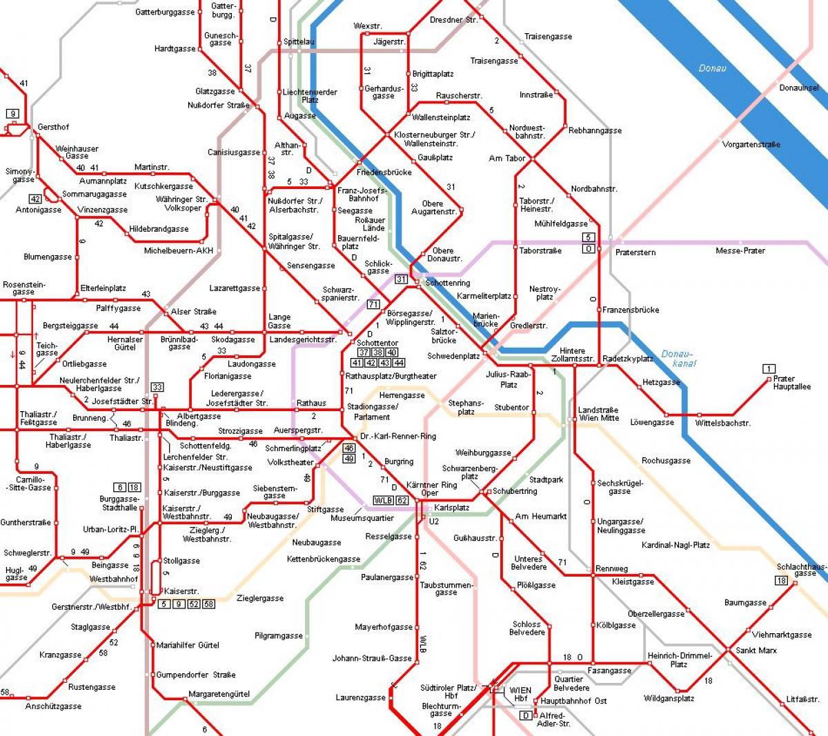 ویانا ٹرین کا نقشہ