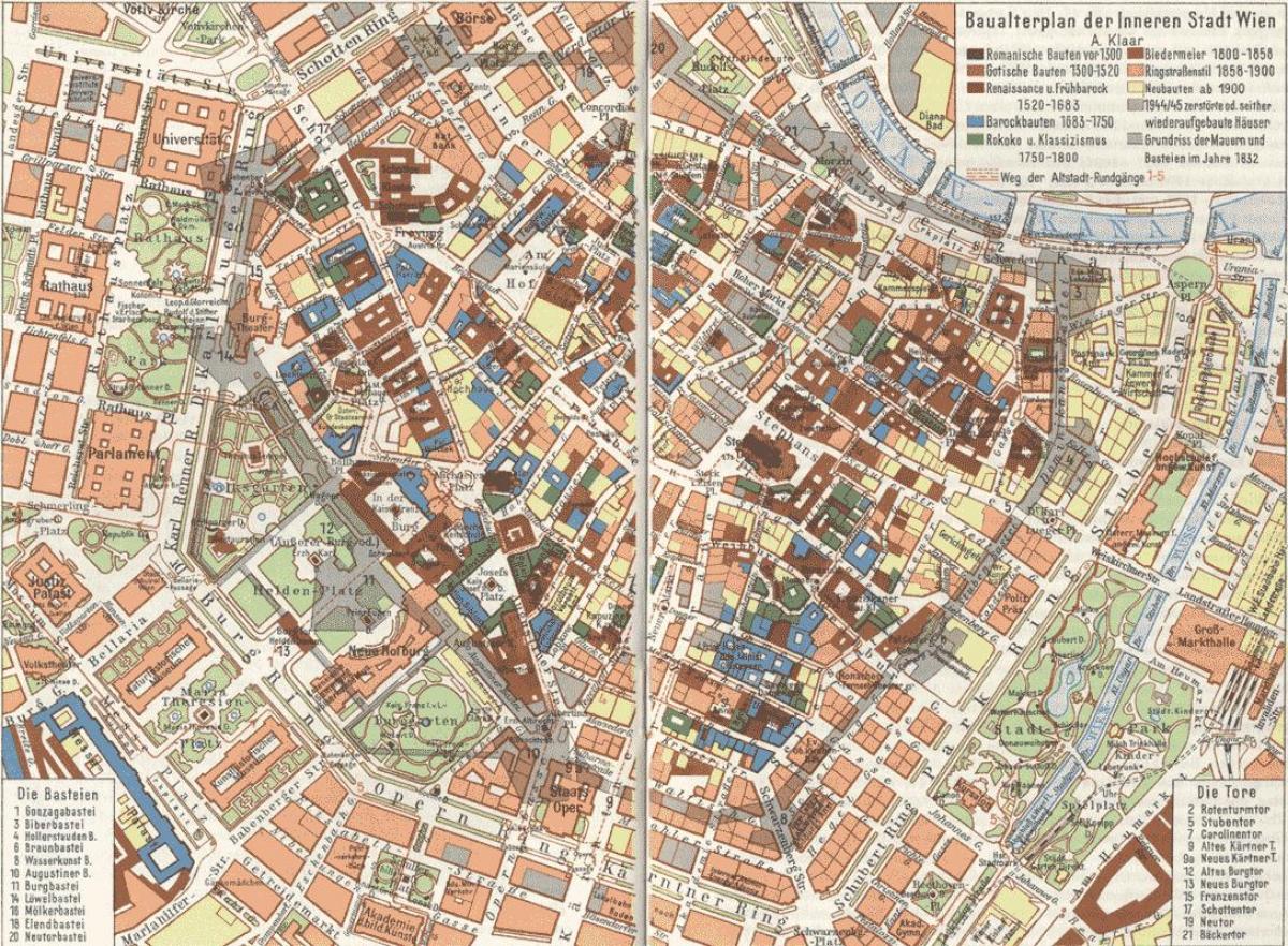 ویانا پرانے شہر کا نقشہ