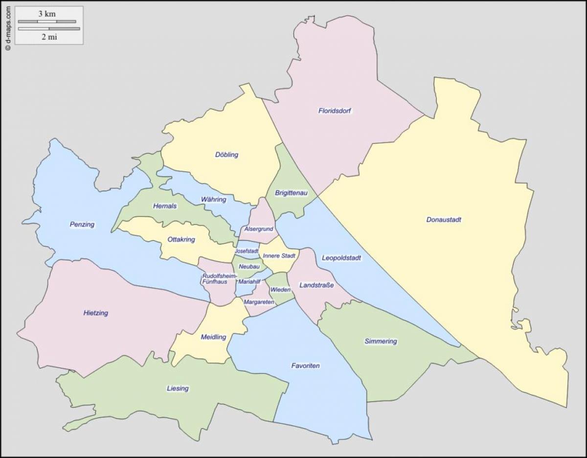 ویانا کے علاقے کا نقشہ