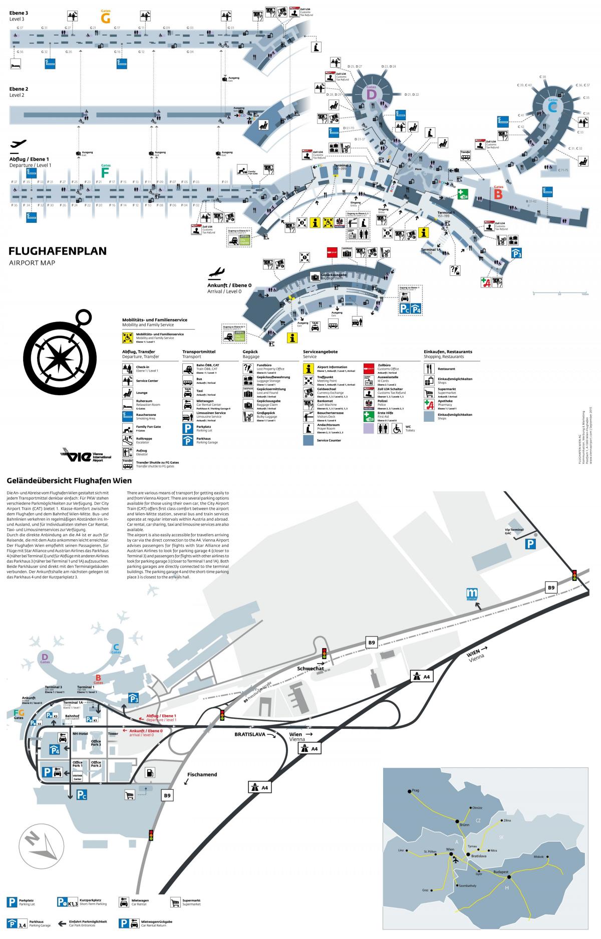 ویانا ہوائی اڈے روانگی کا نقشہ