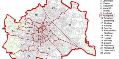 Wien bezirk نقشہ